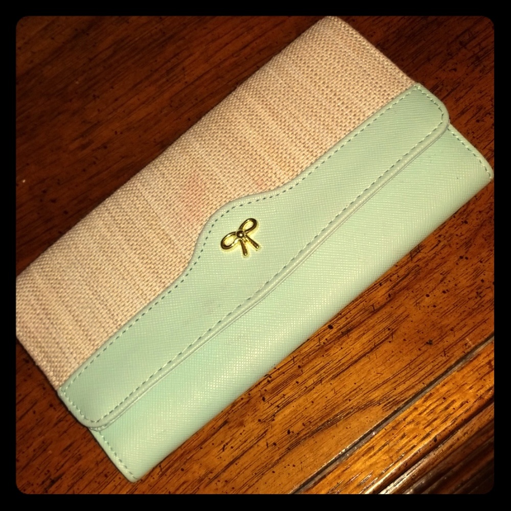 Mint and cream wallet